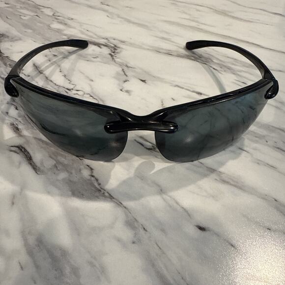 Authentic Maui Jim MJ-412 - 02 Polarized Wrap Sport Sunglasses Men Pre-Owned - Picture 1 of 9